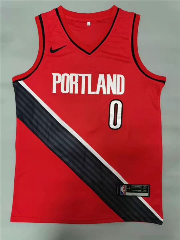 Men Portland Trail Blazers #0 Lillard Red 2021 Nike Game NBA Jersey